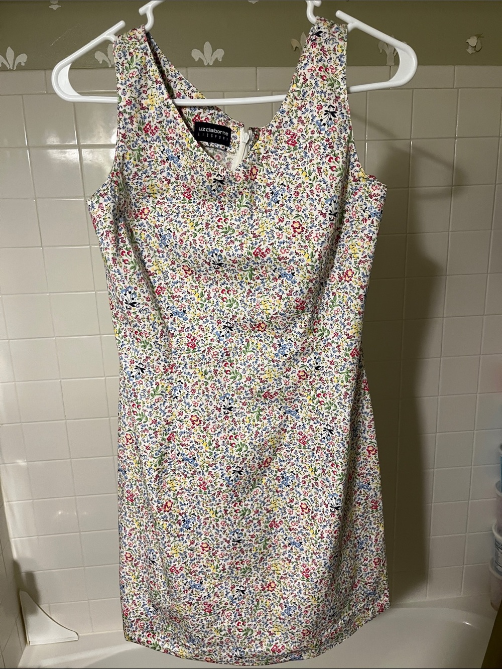 Liz Claiborne White Multicolor Floral Midi Dress